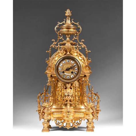 19th C Constantin Louis Detouche Bronze Ormolu French Mantle Clock