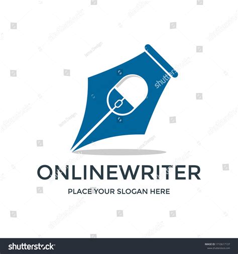 Online Writer Vector Logo Template This Stock Vector Royalty Free