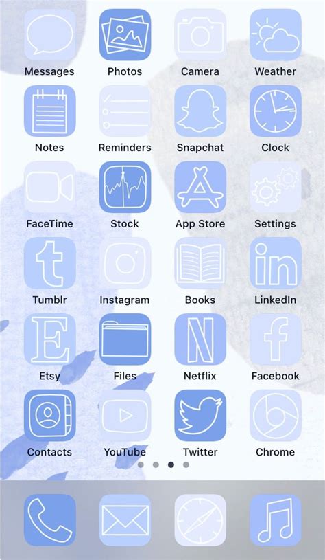 Aesthetic Ios14 Iphone App Icons 50 Baby Blue Violet App Icons Etsy
