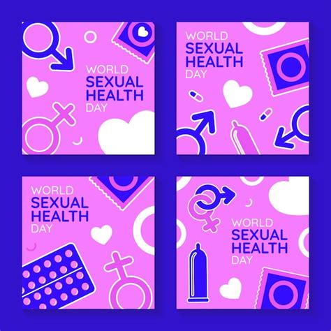 premium vector set of world sexual health day template for social media post