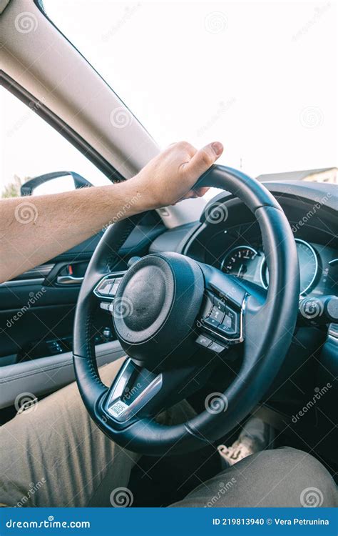Man Hands On Steering Wheel Stock Photo Image Of Travel Destination