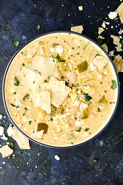 Green Chili Chicken Soup With White Beans And Cream Cheese