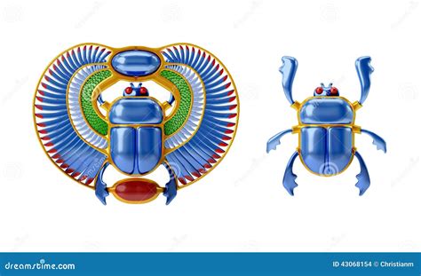 egyptian scarab beetle in trendy flat style isolated on white background egyptian sacred bug a