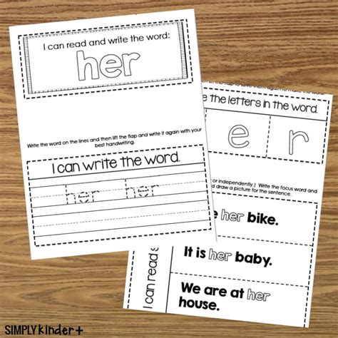 Her Sight Word Interactive Notebooks Fry Dolch Simply Kinder Plus