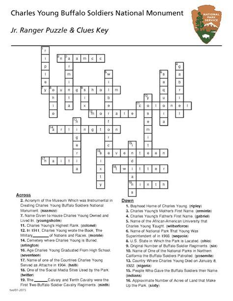 Crossword Puzzle Answer Keys Charles Young Buffalo