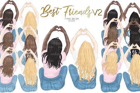 Best Friends Clipart Besties Clipart Bff Clipart Soul Sister