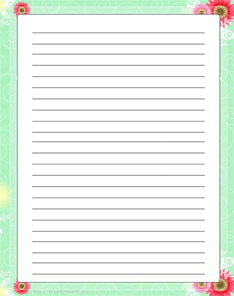 Free Lined Paper With Border 6 Best Images Of Flower Border Paper