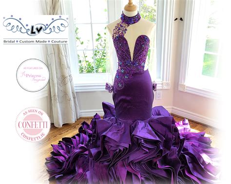 Purple Wedding Dress Gothic Wedding Dress Long Sleeve Etsy