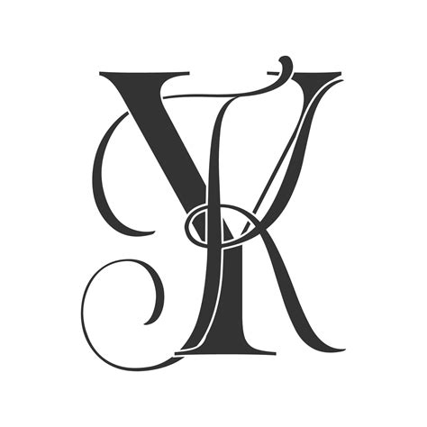 Yk Ky Monogram Logo Calligraphic Signature Icon Wedding Logo Monogram Modern Monogram