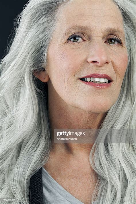 Mature Woman With Long Gray Hair Smiling Photo Getty Images