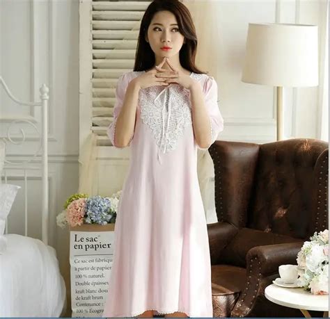 Lisacmvpnel Long Section Cotton Lace Women Nightgown O Neck Short Sleeve Elegant Women Nightgown