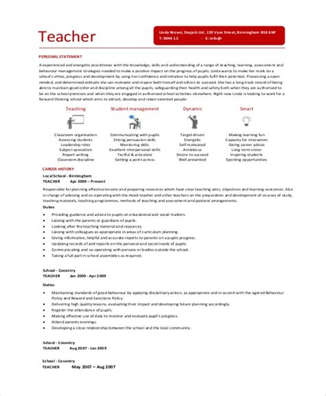 The experienced teacher resume is quite different from the other resume samples since this particular resume is for a teacher who has great experience in comparison with the beginners. FREE 8+ Sample Teaching Resume Templates in MS Word | PDF