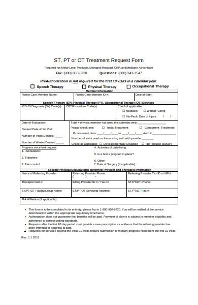 Free 31 Therapy Forms In Pdf Ms Word Xls