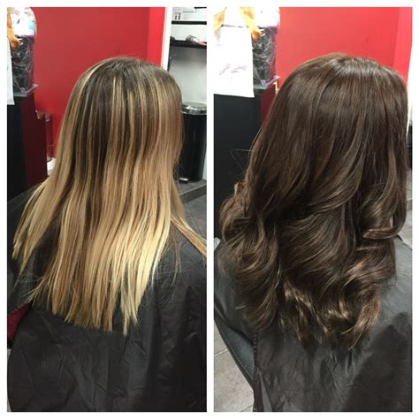 Before And After Blonde To Brunette Transformation Amyziegler