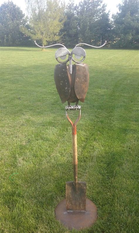 Owl On A Shovel Recycled Metal Art Scrap Metal Art Metal Yard Art