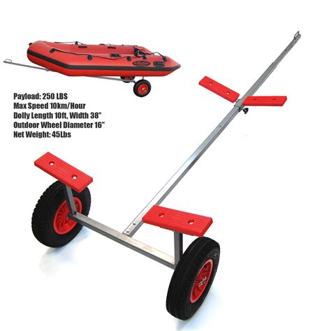 Portable Boat Carry And Launching Hand Dolly Set 16 Pneumatic Wheels
