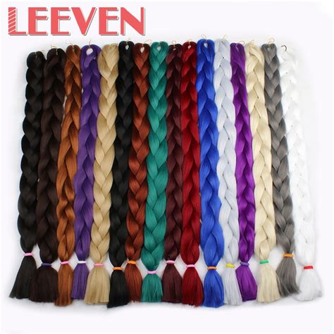 Synthetic braiding hair crochet braids hair extensions jumbo braids 24inch ombre kanekalon hairstyles pink blonde red blue xpression braidin. Leeven Jumbo Braids Crochet Hair Kanekalon Synthetic ...
