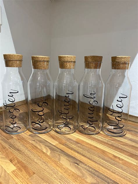 Glass Storage Bottle 1l 500ml Eco Friendly Cork Etsy