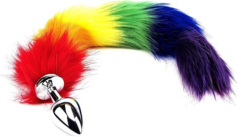 Furry Fantasy Rainbow Tail With Metal Butt Plug Uk Health