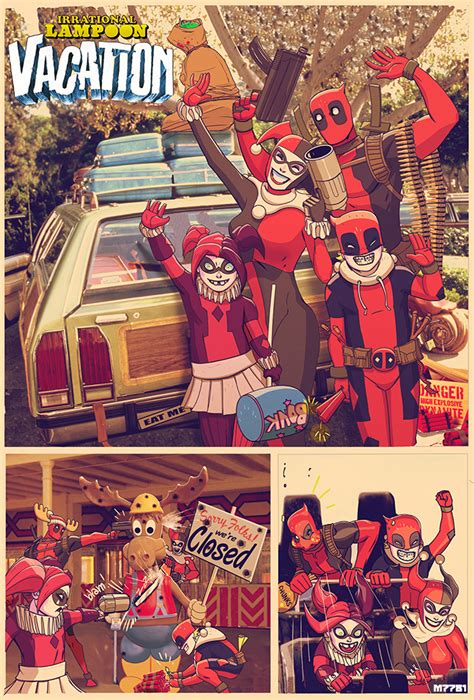 Deadpool N Harley Quinn Vacation By M7781 On Deviantart