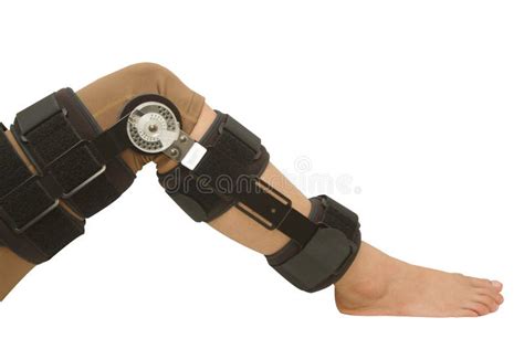 Adjustable Angle Knee Brace Support For Leg Or Knee Injury Stock Photo