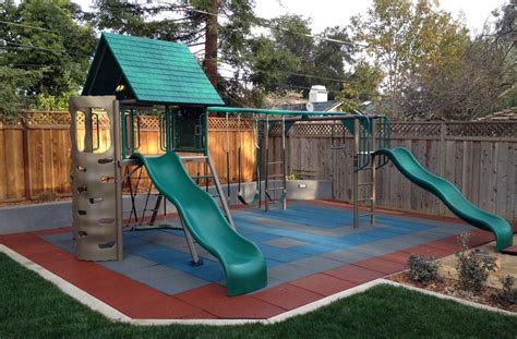 Maybe you would like to learn more about one of these? Safe-Play Tiles | Playground flooring, Playground tile, Kid friendly backyard