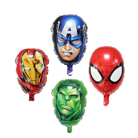 Mixed 4pcs Avengers Foil Balloons Super Hero Hulk Man Captain America