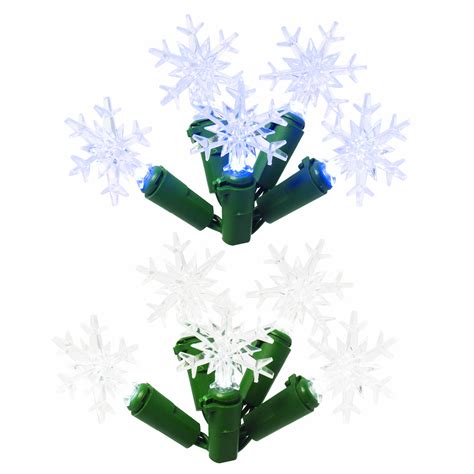 Holiday Time Battery Operated Color Changing Snowflake Light Set Green