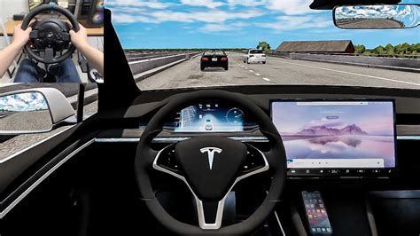 BeamNG Drive Tesla Model X Steering Wheel Gameplay YouTube