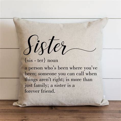 Sister 18 X 18 20 X 20 Pillow Cover Everyday Etsy Sister Ts Diy Birthday