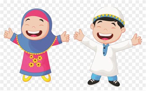 Muslim Cartoon Child Illustration Gambar Kartun Anak Muslim Full