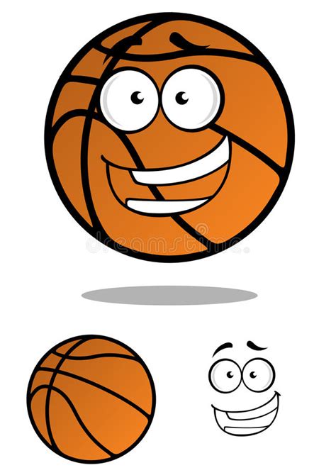 Cartooned Basketball Ball With Smiling Face Stock Vector Illustration