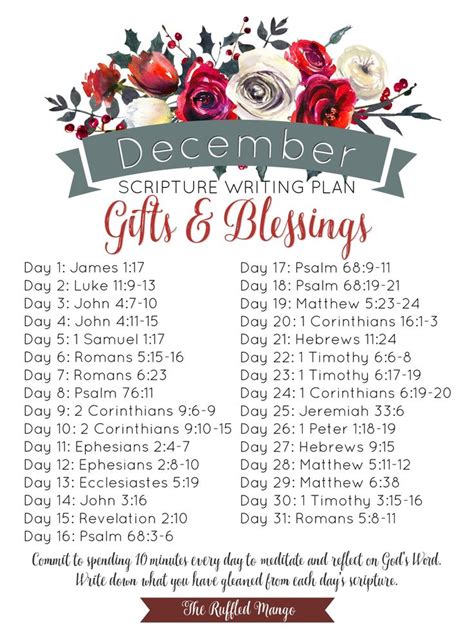 December Scripture Writing Plan Ts And Blessings Scripture Writing