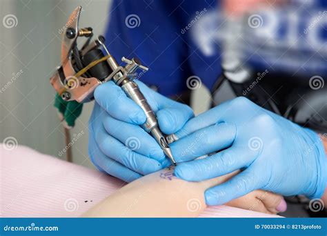 Tattoo Artist At Work Close Up Stock Photo Image Of Creative Culture