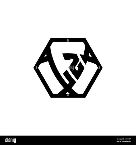 Lz Carta Del Logotipo Del Monograma Con Forma De Escudo Triangular