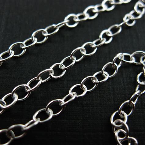 925 Sterling Silver Unfinished Bulk Chain With Cable Oval Cable Chain