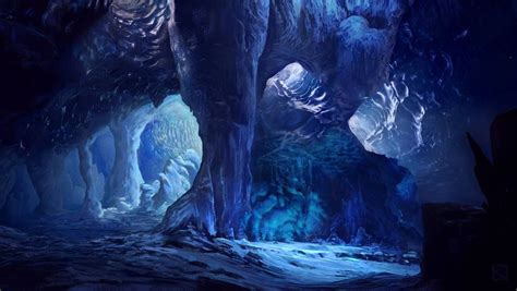 Glacier Cave By Apollyon888 On Deviantart Paisaje De Fantasía Arte