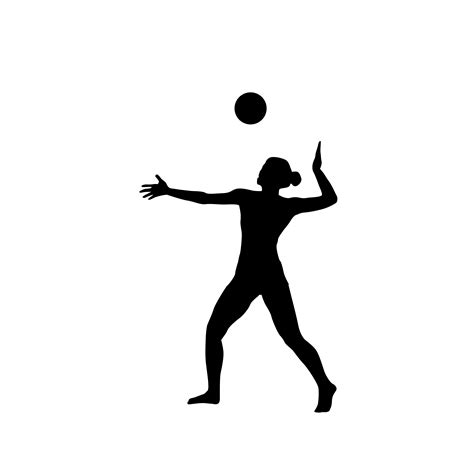 Volleyball Silhouette Sport Woman Playing Volleyballsketch Png