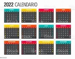 Ilustración de Diseño De Plantillas De Calendario Español 2022 y más ...