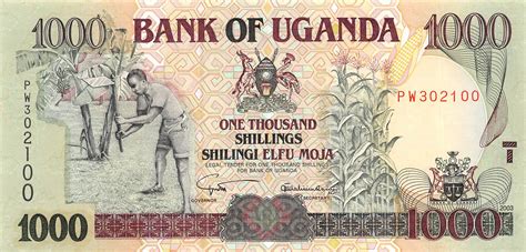 Uganda 1000 Shillings 2003 Unc Ugapn39ab Uganda