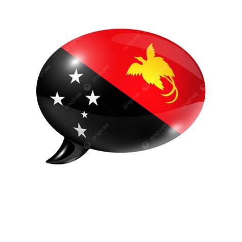 Papua New Guinea Flag Speech Bubble Papua New Guinea Speak Papua New Guinea Flag Translation