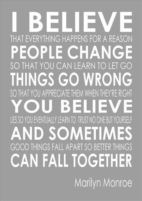 Marilyn Monroe Quote I Believe That Everything Happens For A Reason