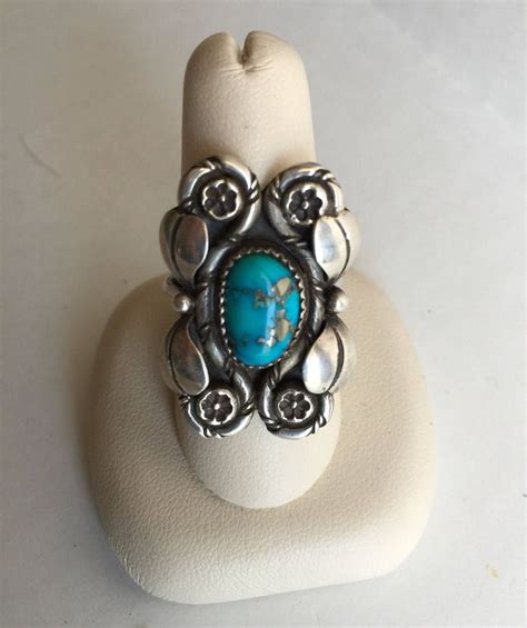 Kingman Turquoise And Sterling Silver Ring Handmade In Arizona Silver