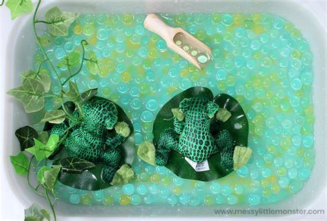 Frog Pond Water Bead Sensory Play Messy Little Monster