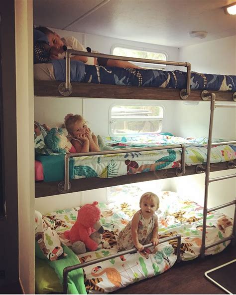 triple bunk remodel in our camper diy bunk bed camper bunk beds rv bunk beds