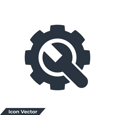 Gear And Wrench Icon Logo Vector Illustration Service Tool Symbol Template For Graphic And Web