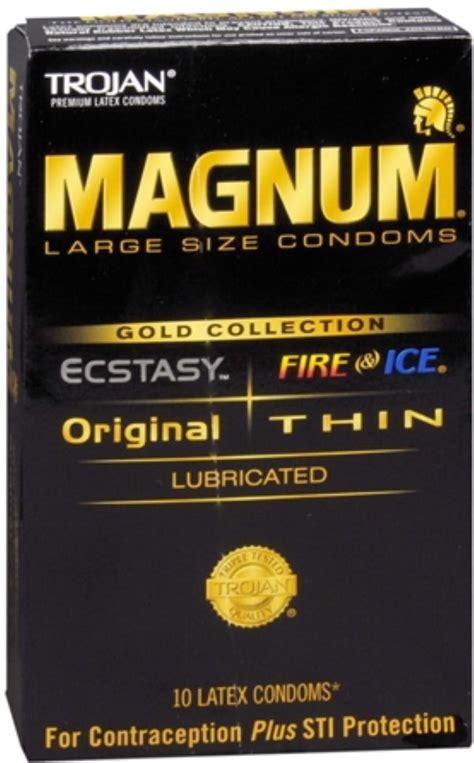 Trojan Magnum Gold Collection Large Size Lubricated Premium Latex Condoms Each Pack Of
