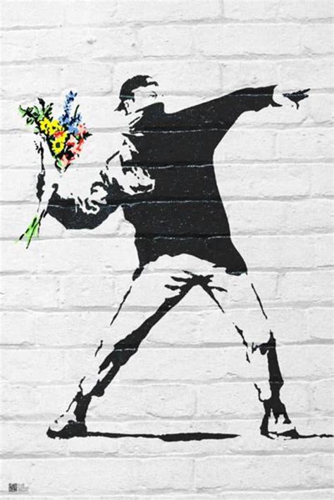 Banksy Flower Bomber Throw Urban Spray Graffiti Street Wall Art Poster