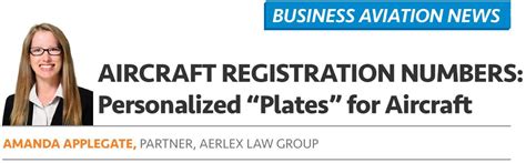 Aircraft Registration Numbers Personalized “plates” For Aircraft