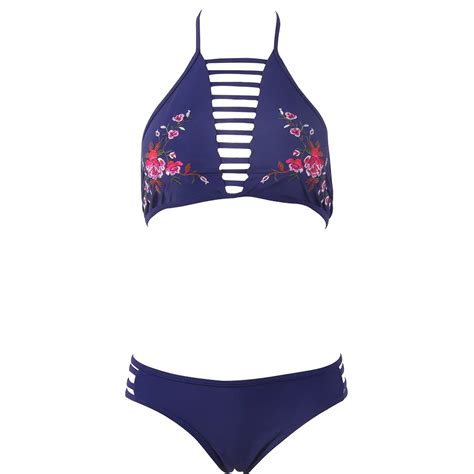 Raintropical Sexy Printed 2019 New Halter Top Bikini Set Swimsuit Women Swimwear Female